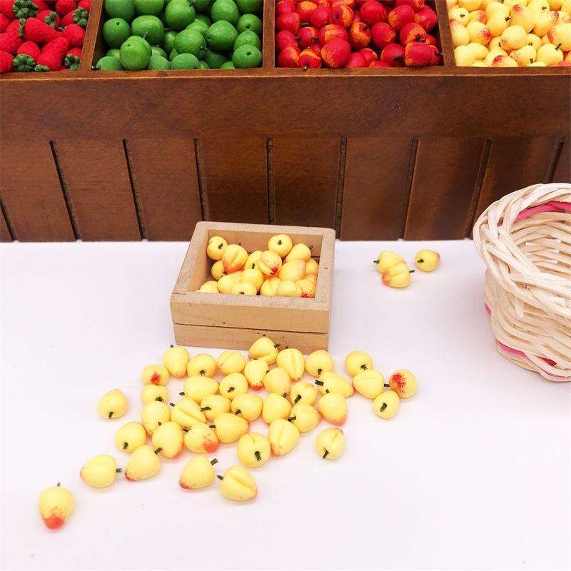 30 PCS / 3 Packs 1:12 Mini Doll House Simulation Peach Kitchen Food Play Accessories Miniature Fr...