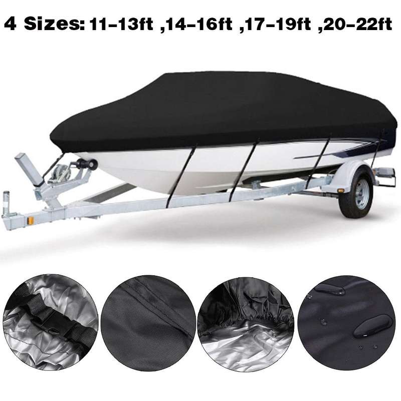 210D Waterproof Boat Cover Speedboat Towed Fishing V-Shaped Boat Cover Rain And Sun Protection Co...