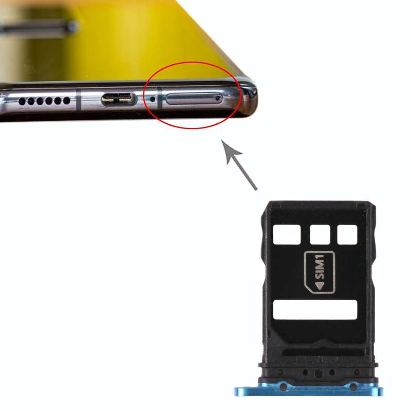 SIM Card Tray + NM Card Tray for Huawei P40 Pro+ (Blue)