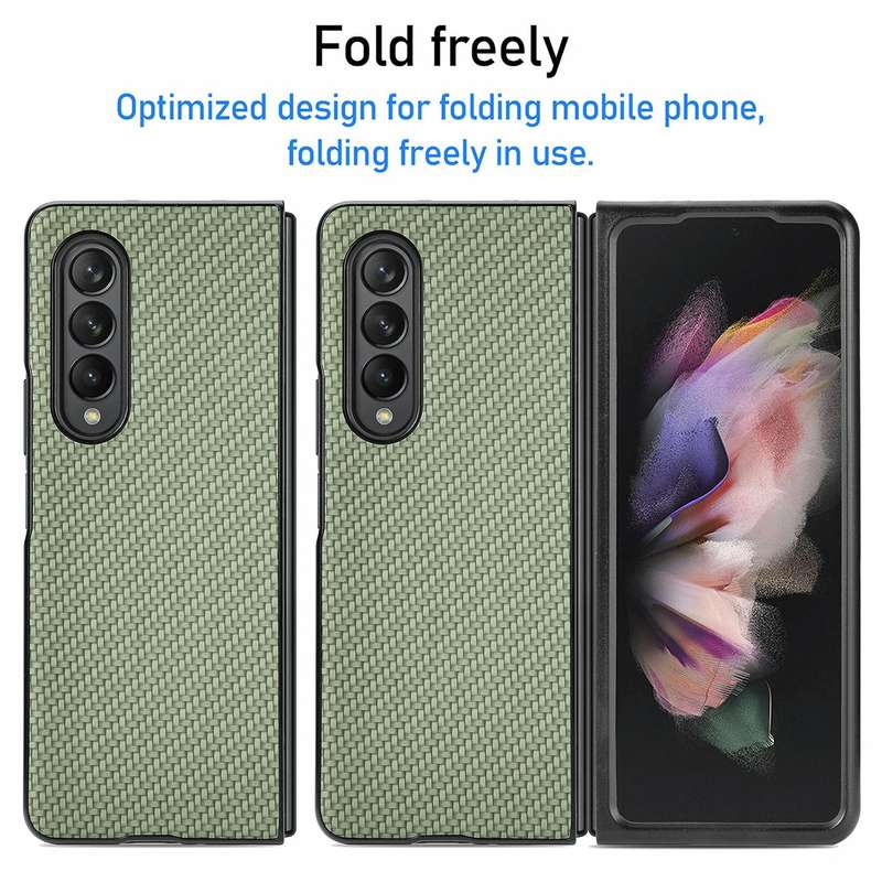 For Samsung Galaxy Z Fold3 5G Cross Pattern Slim PC Protective Case(Green)