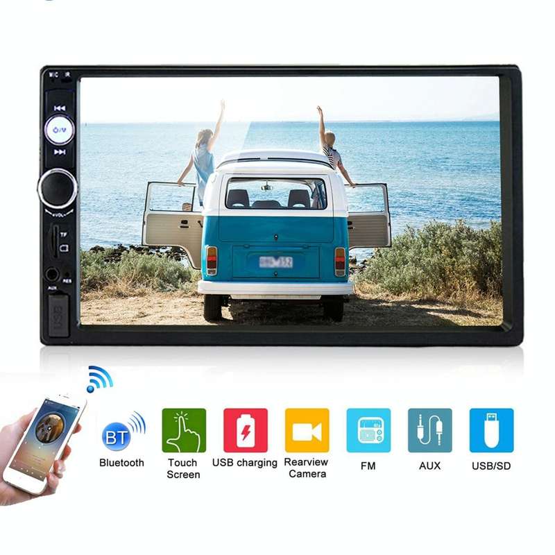 7010B HD 2 Din 7 inch Car Bluetooth Radio Receiver MP5 Player, Support FM & USB & TF Card