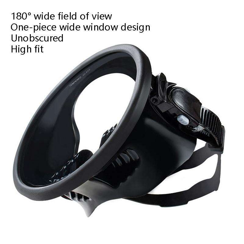 WAVE Panoramic Wide Field Of Vision Diving Goggles Anti-Fog And Waterproof Snorkeling Tempered Gl...