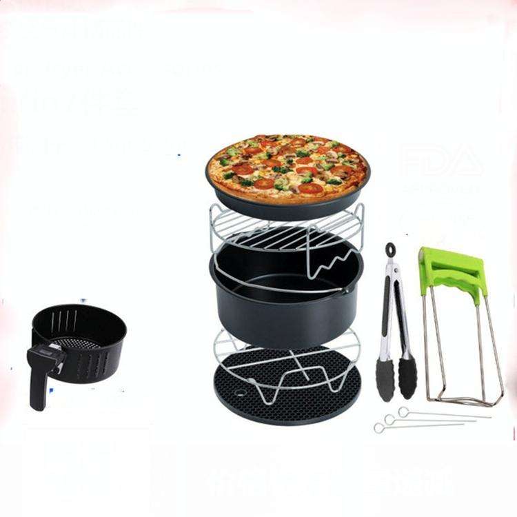 7 in 1 Air Fryer Accessories 7-piece Set for 3.5-5.8QT Type of Baking Basket Double-layer Grill(B...