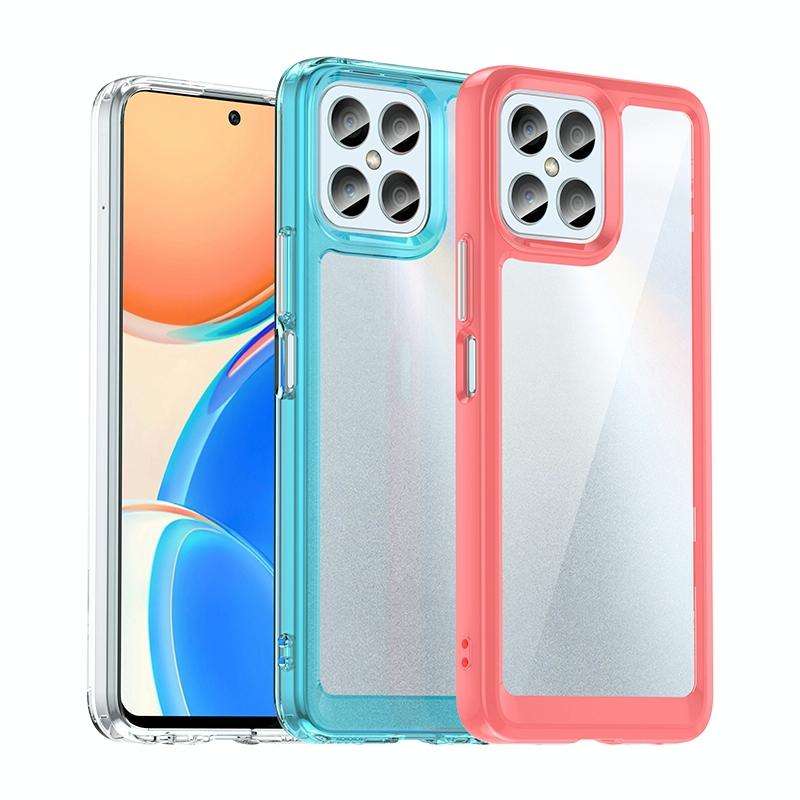For Honor X8 Colorful Series Acrylic + TPU Phone Case(Blue)