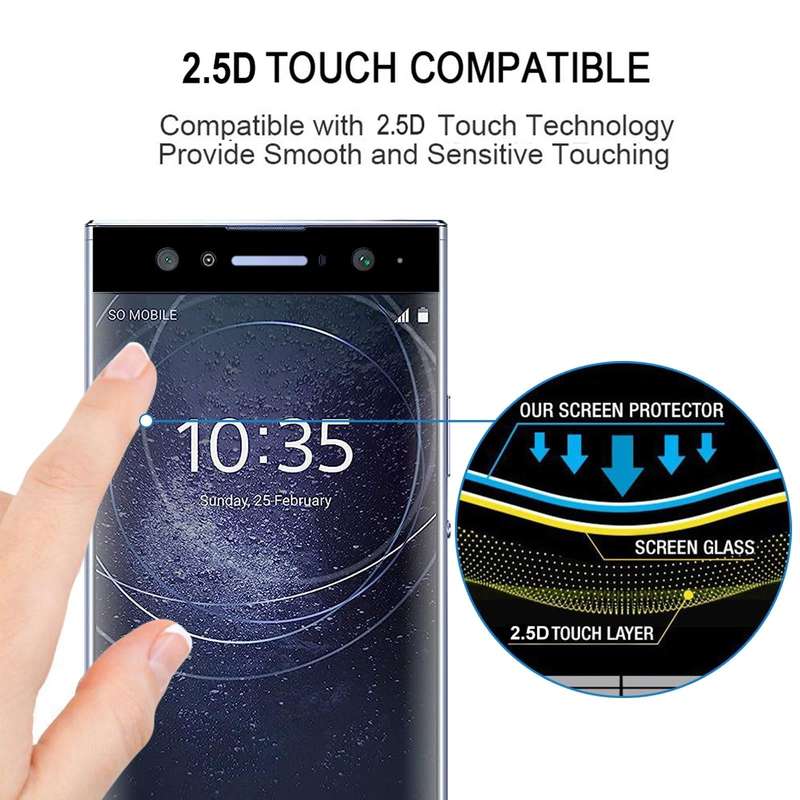 For Sony Xperia XA2 Ultra 25pcs 3D Curved Edge Full Screen Tempered Glass Film