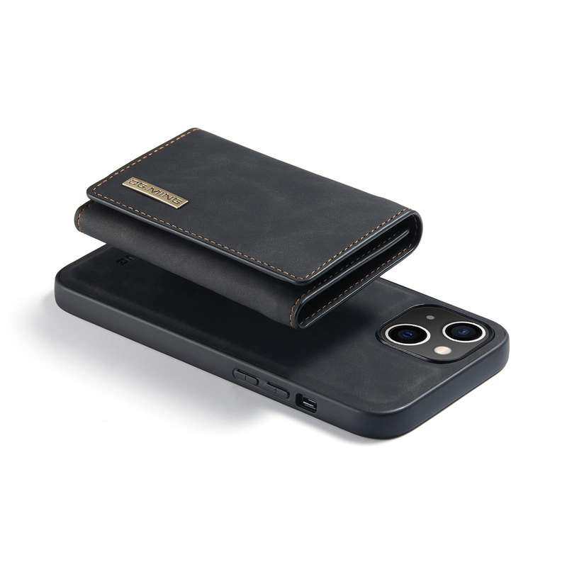 For iPhone 14 Plus DG.MING M1 Series 3-Fold Multi Card Wallet Leather Case(Black)