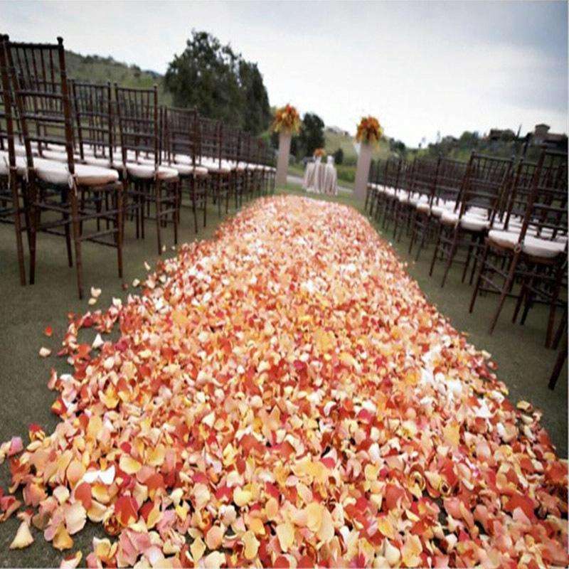1000pcs / 10 Pack Artificial Wedding Rose Petals Flowers Wedding Decorations(Wine Red)