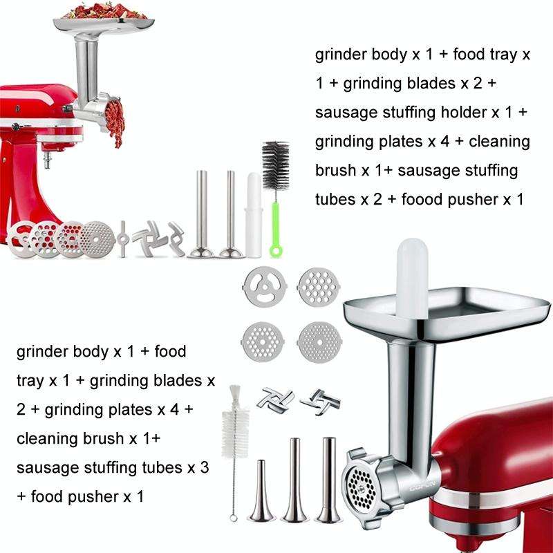 For KitchenAid Porking Enemy Accessories Dough Maker Grinder Meat Universal Set, Color: Silver Gray