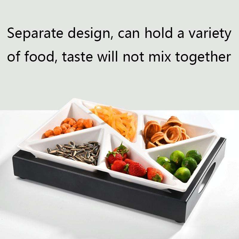 6 In 1 Multifunctional Compartmental Fruit Tray, Style: Transparent