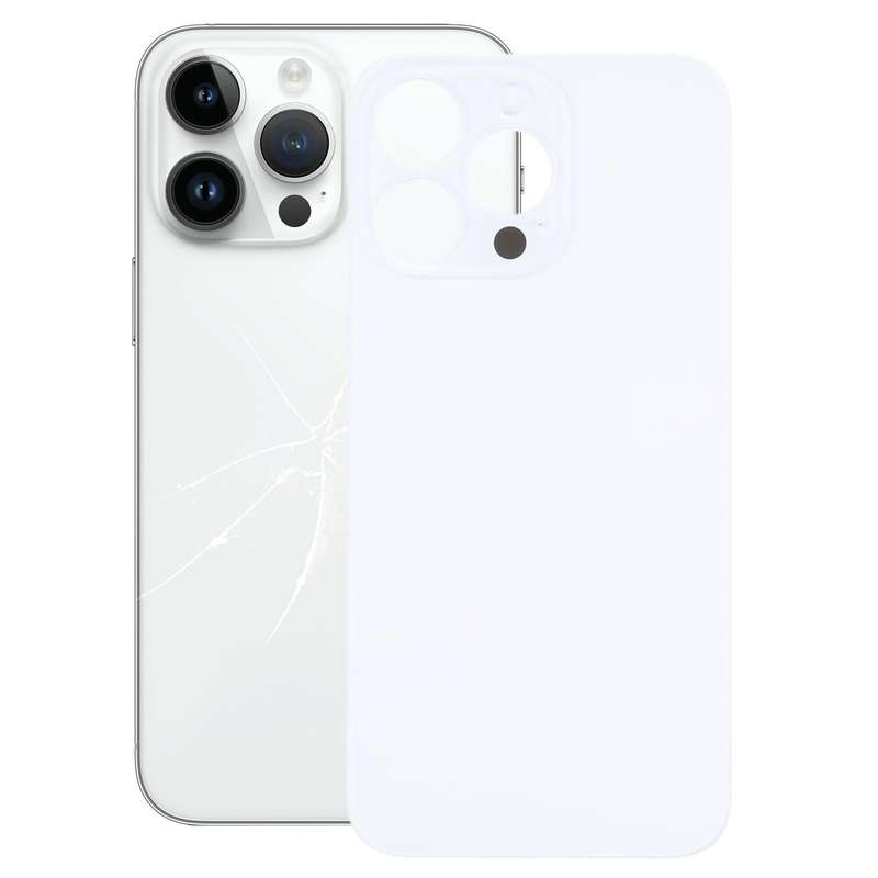 Easy Replacement Big Camera Hole Glass Back Battery Cover for iPhone 14 Pro(Silver)