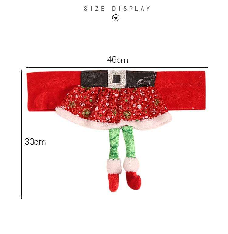 Christmas Chair Cover Decorations Christmas Table Party Ornaments(A131 Green Elf Long Leg)