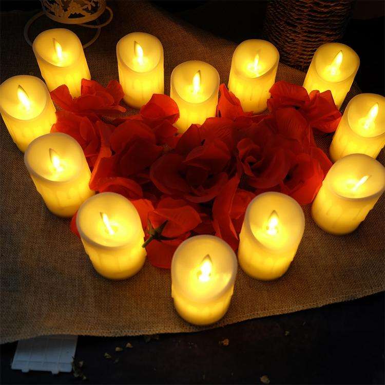 Cylindrical LED Electronic Candle Light Simulation Wedding Candlestick Candle, Size:10x7.5cm