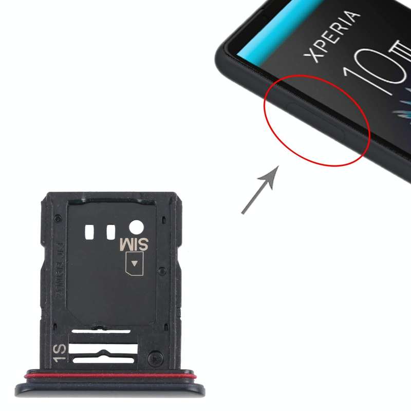 SIM Card Tray + Micro SD Card Tray for Sony Xperia 10 III (Black)