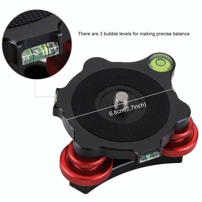 PULUZ Aluminum Alloy Adjustment Dials Leveling Base Ball Head for Camera Tripod Head