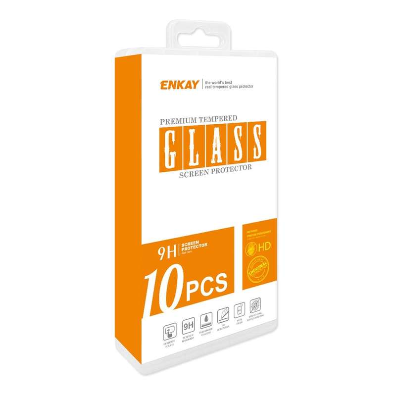 For Nokia C21 Plus 10pcs ENKAY Full Glue High Aluminum-silicon Tempered Glass Film