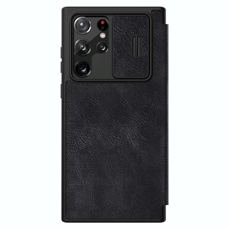For Samsung Galaxy S22 Ultra 5G NILLKIN QIN Series Pro Sliding Camera Cover Design Leather Phone ...