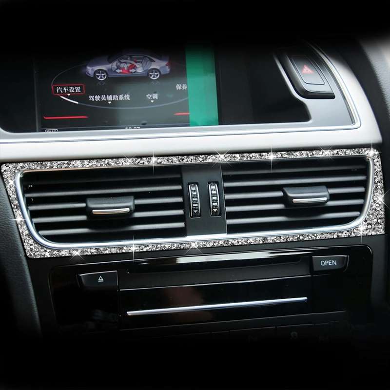 For Audi A4 / A5 / Q5 Car Air Conditioning Air Outlet Frame Diamond Decoration Sticker, Left Drive