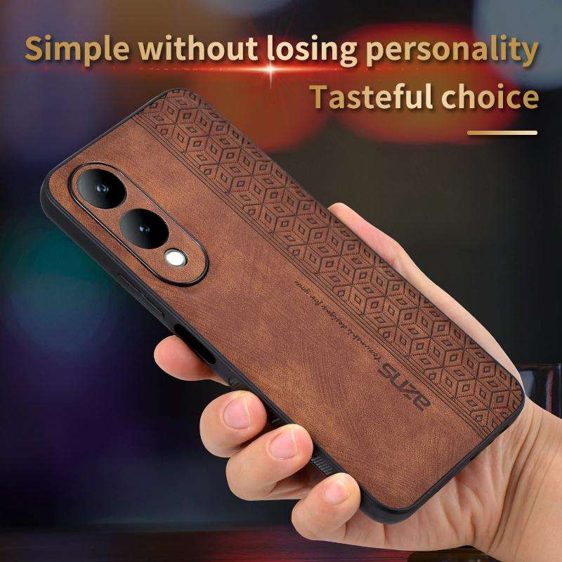 For vivo Y17S AZNS 3D Embossed Skin Feel Phone Case(Purple)