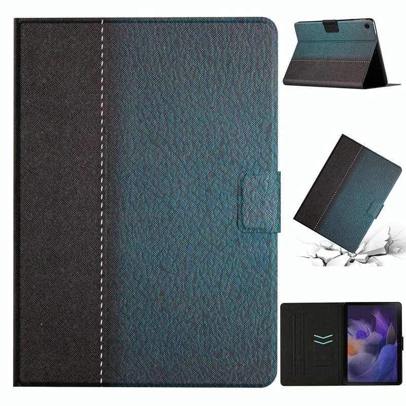 For Samsung Galaxy Tab A9 Stitching Solid Color Smart PU Tablet Case with Sleep / Wake-up Functio...