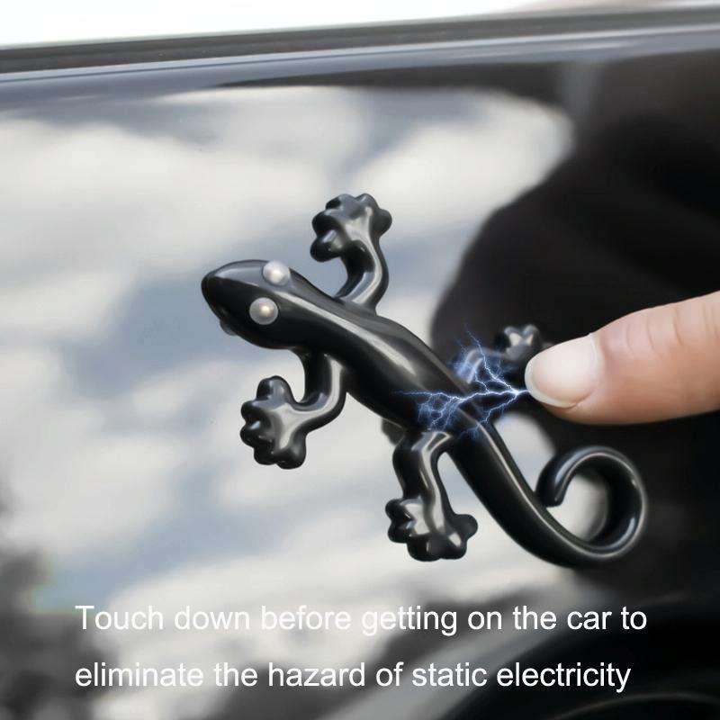 Anti-static Gecko 3D Stereo Car Sticker Decorative Stickers(White)