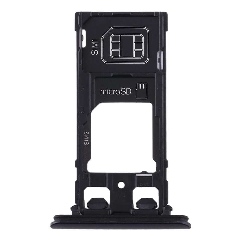 SIM Card Tray + SIM Card Tray + Micro SD Card Tray for Sony Xperia XZ2 Compact(Black)