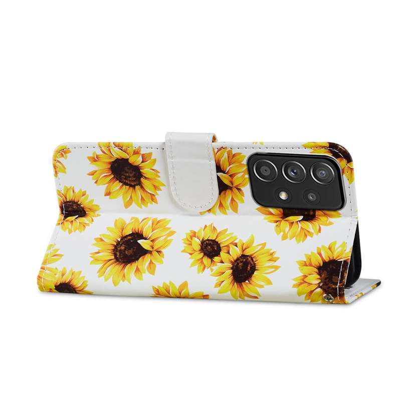 For Samsung Galaxy A53 5G Painted Pattern Horizontal Flip Leather Phone Case(Sunflower)