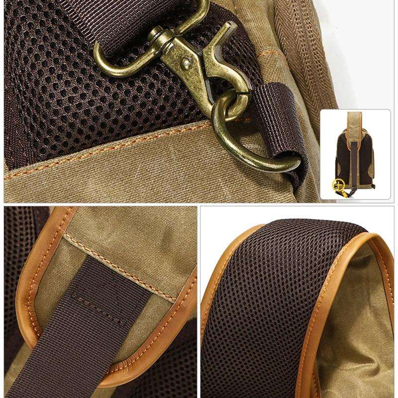 Outdoor Canvas Wear-resistant Waterproof Photography Shoulder Bag(Army Green)