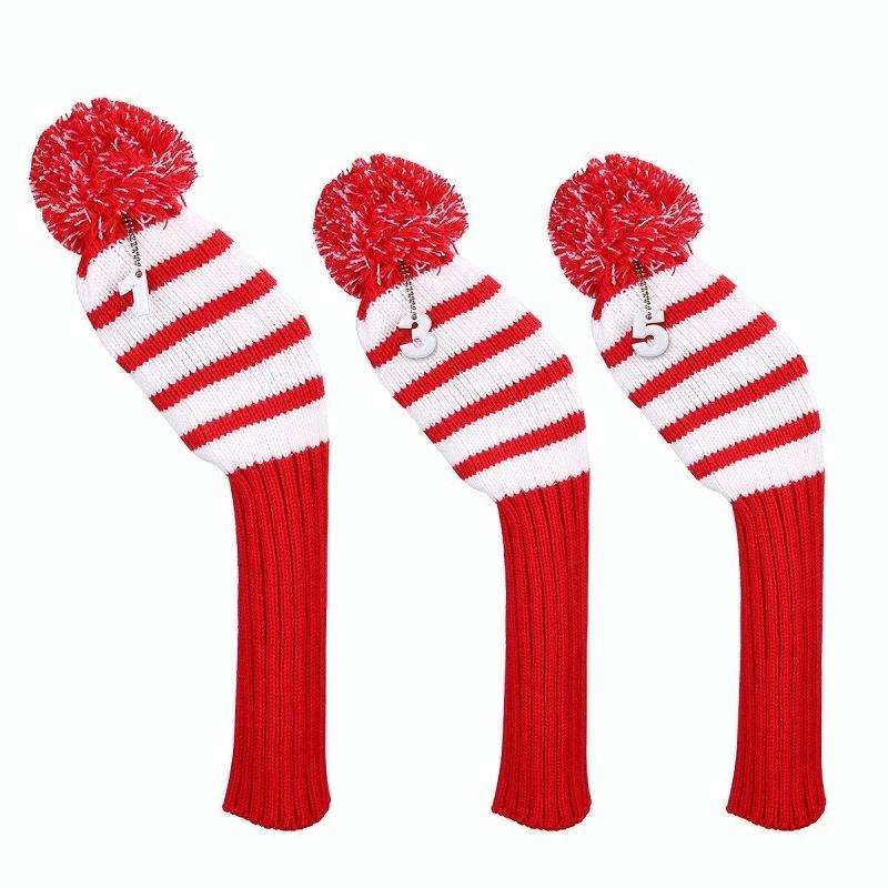 3 PCS/Set Golf Wooden Club Knitted Cover(Red)
