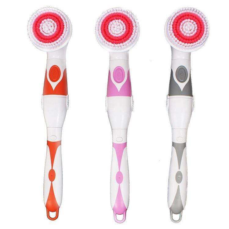 Multi-function Electric Waterproof Bath Cleansing Brush Long-handled Massage Brush, with 4 Brush ...