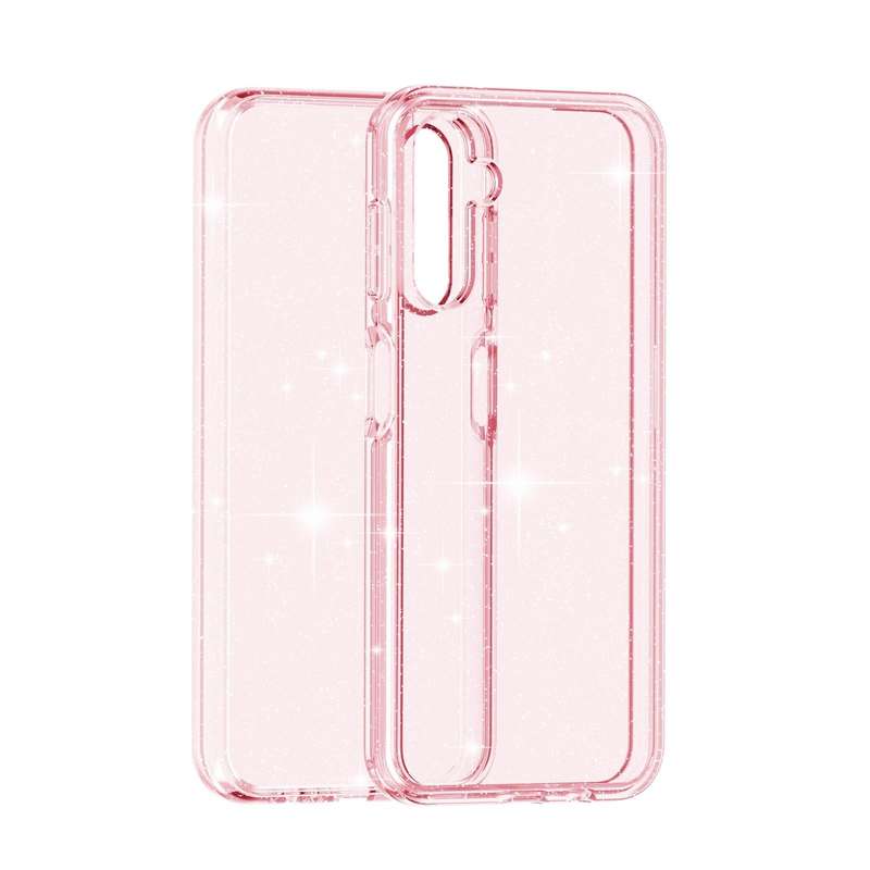 For Samsung Galaxy A14 5G / 4G Shockproof Terminator Style Glitter Powder Phone Case(Shiny Pink)