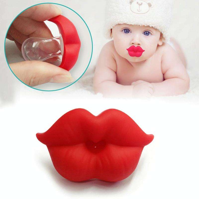 3 PCS Newborn Pacifier Red Lips Dummy Pacifiers Funny Silicone Baby Nipples Teether Soothers Paci...