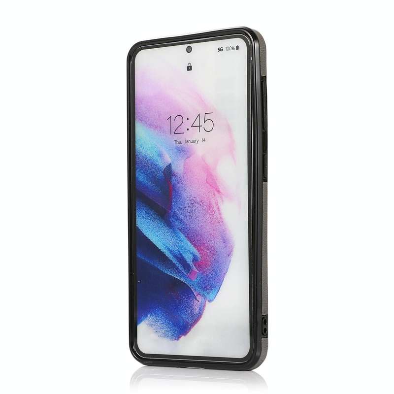 For Samsung Galaxy S21 FE 5G Soft Skin Leather Wallet Bag Phone Case(Grey)