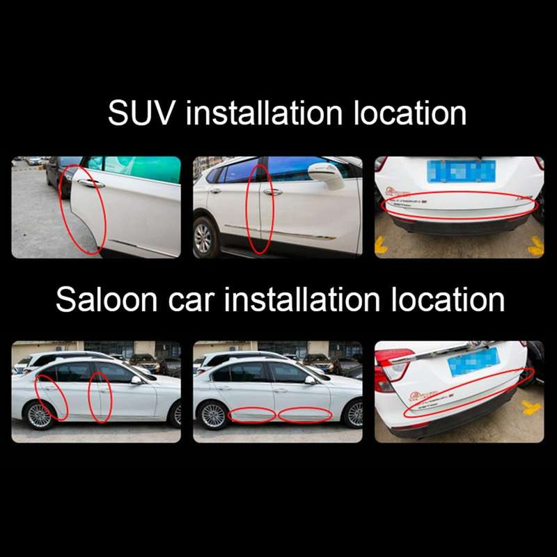5m Rubber Car Side Door Edge Protection Wire Guards Cover Trims Stickers(Black)