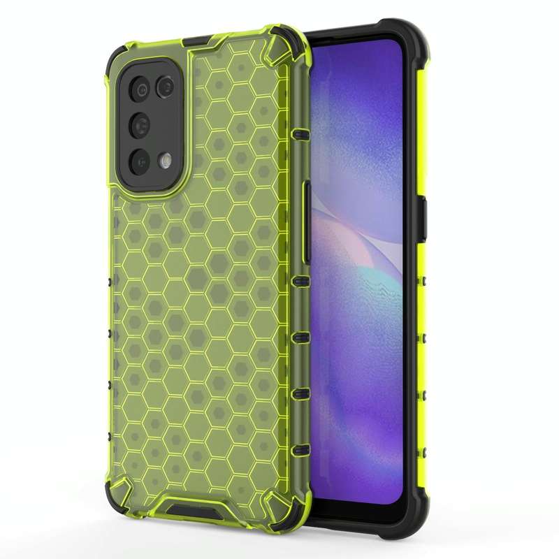 For Oppo Reno5 5G Shockproof Honeycomb PC + TPU Case(Green)