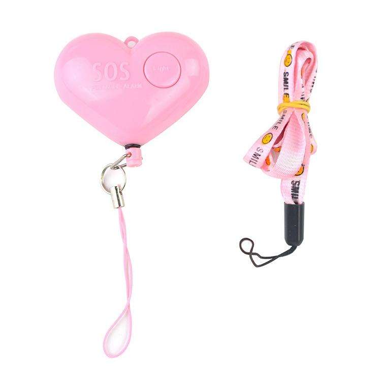 Heart Style Emergency Personal Alarm Key Chain with SOS & LED Light for Women / Kids / Girls / Su...