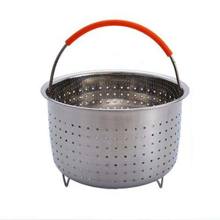 Stainless Steel Steaming Basket Plug-in Silicone Handle Pressure Cooker Steamer Kitchen Cooker Ac...