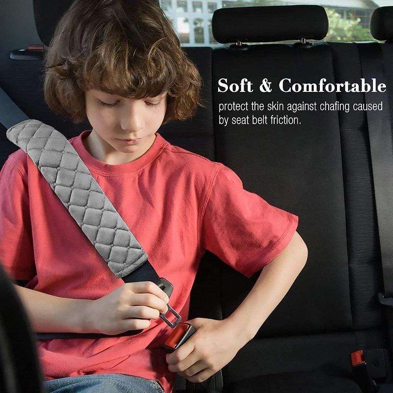 Car Seat Belt Protector Soft Extended Shoulder Pads, Color: Black Plush
