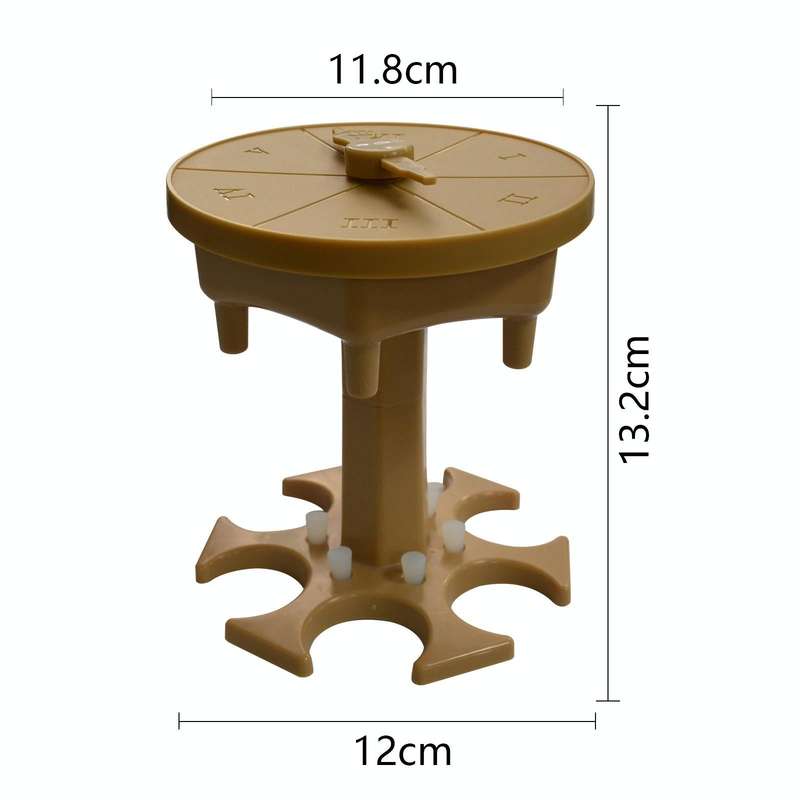 6 Cups Wine Dispenser Automatic Diversion Wine Pourer With Game Turntable, Style: Round Brown wit...