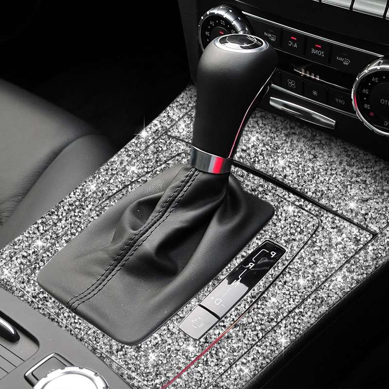 For Mercedes-Benz C-class W204 2007-2013 Car Gear Set Diamond Decorative Sticker, Right-hand Drive