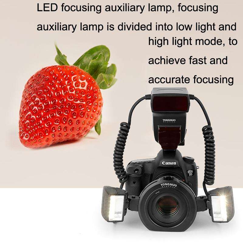 For Canon TTL Oral Insect Insect Teeth Ring Light YONGNUO YN24EX Macro Ring Flash Speedlite(Black)