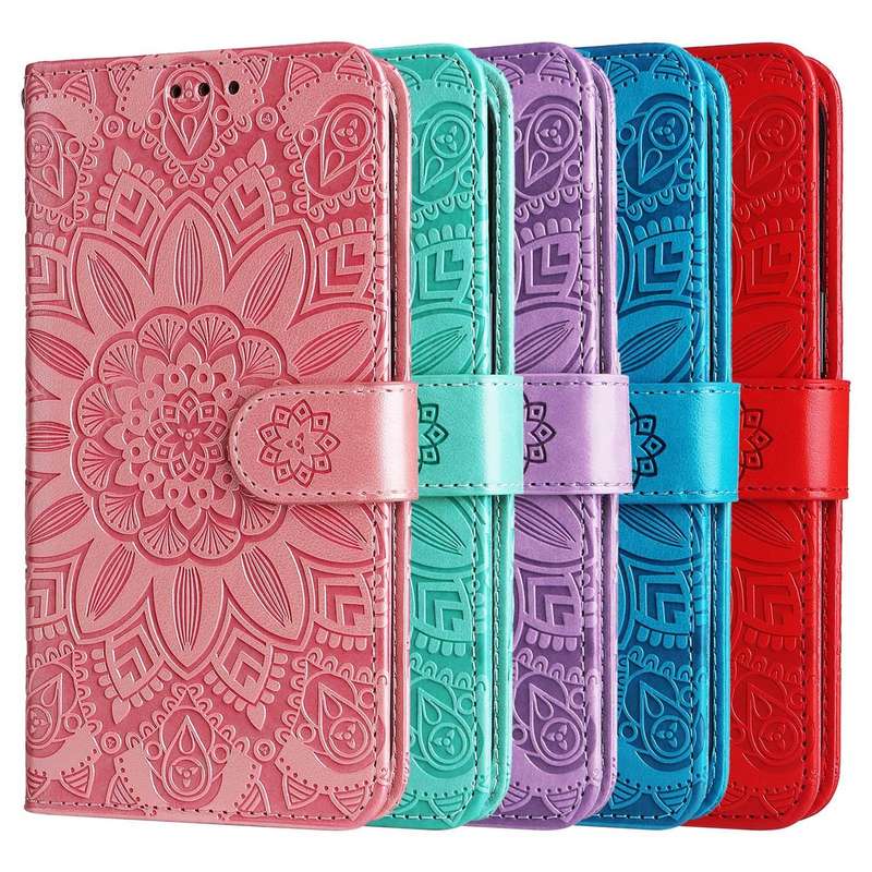 For Xiaomi Poco C40 Embossed Sunflower Leather Phone Case(Purple)