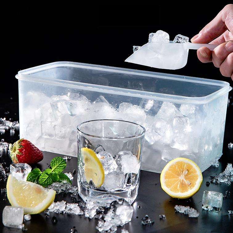 Household Silicone Ice Box With Lid Ice Cube Mold Refrigerator Ice Lattice Quick Freezer Random C...