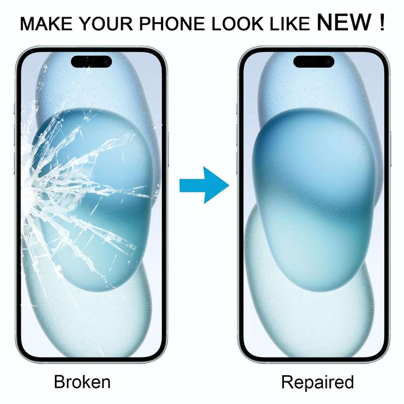 For iPhone 15 Plus Front Screen Outer Glass Lens with OCA Optically Clear Adhesive