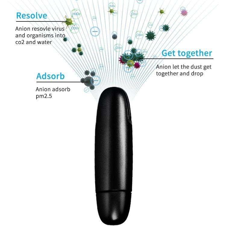 EP204 Portable USB Car Negative Ion Air Purifier(Black)