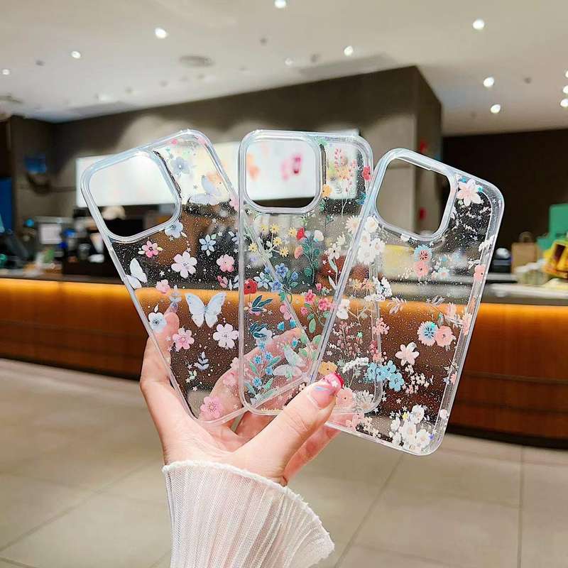 For iPhone 13 mini Fresh Small Floral Epoxy TPU Phone Case(D04)