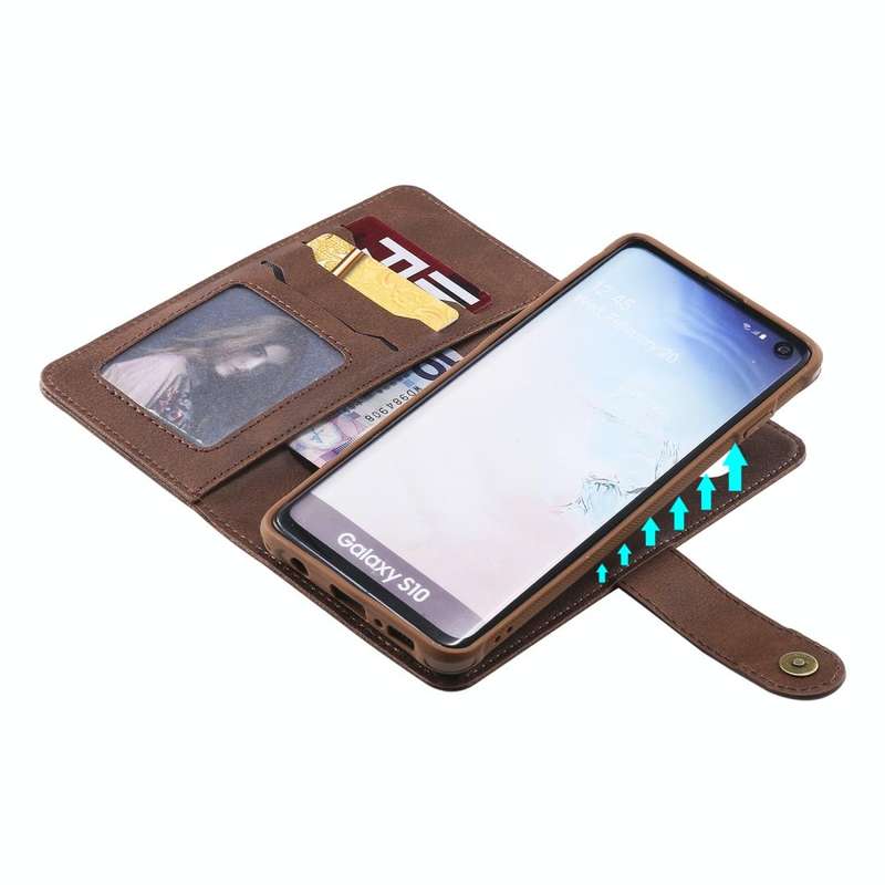 For Galaxy S10 Multifunctional Detachable Magnetic Horizontal Flip Leather Case with Card Slots &...