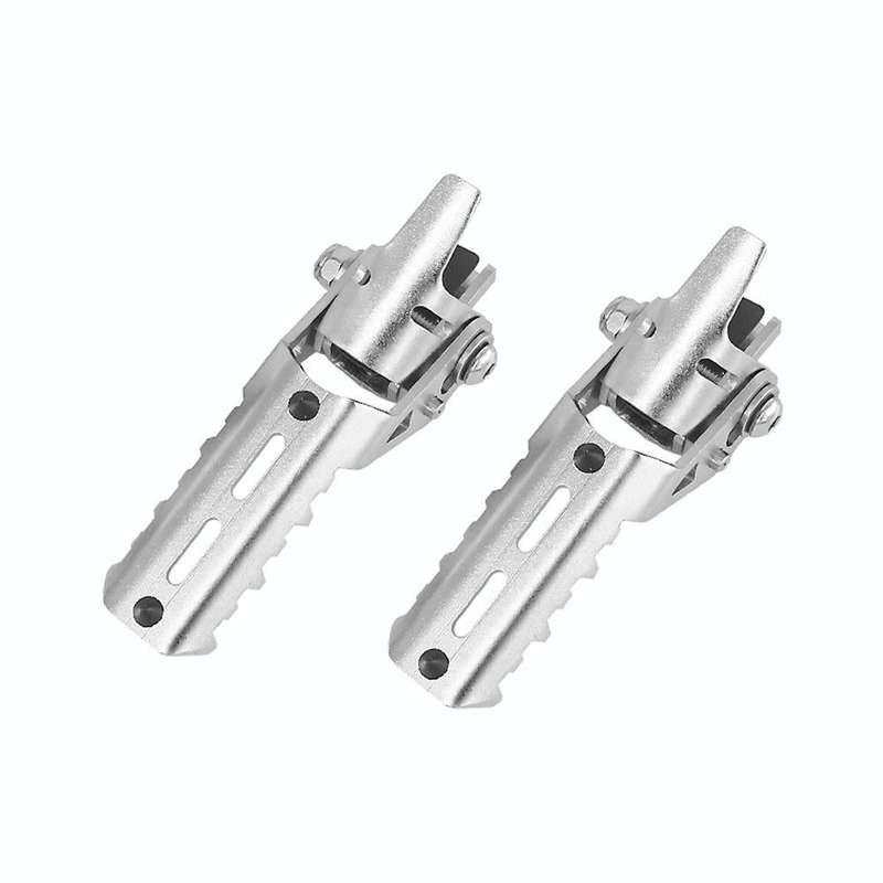 For BMW R1250GS R1200 GS ADV Motorcycle 22-25mm Front Folding Foot Pegs Footrests Clamps(Silver)