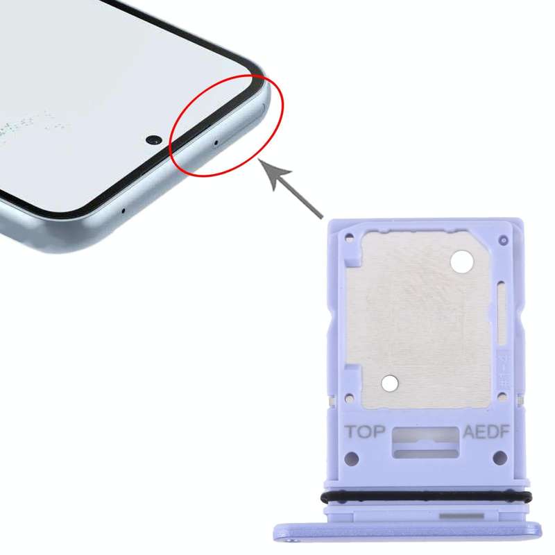 For Samsung Galaxy A54 SM-A546 Original SIM Card Tray + Micro SD Card Tray (Purple)
