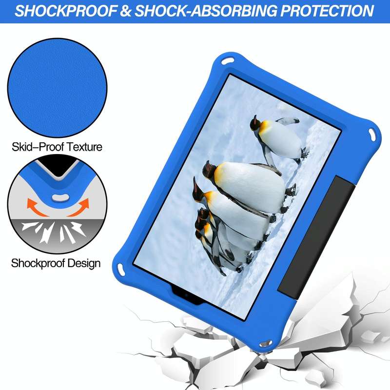 For Samsung Galaxy Tab A7 Lite EVA Handle Holder Tablet Case(Blue)