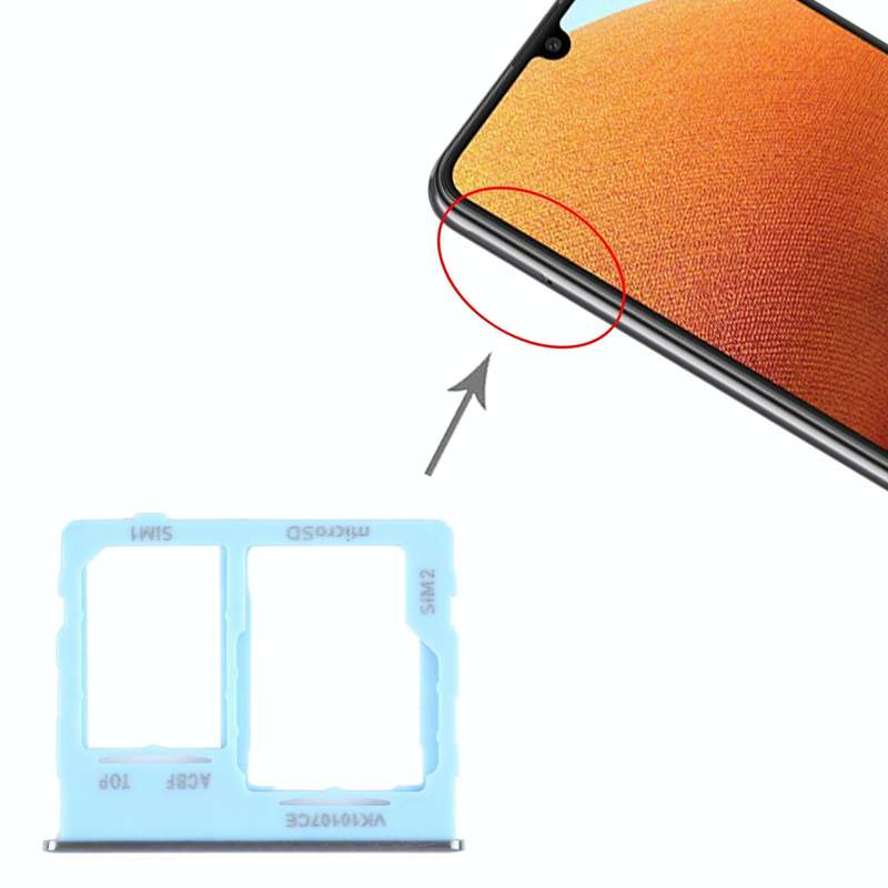For Samsung Galaxy A32 5G SM-A326B SIM Card Tray + SIM Card Tray / Micro SD Card Tray (Blue)